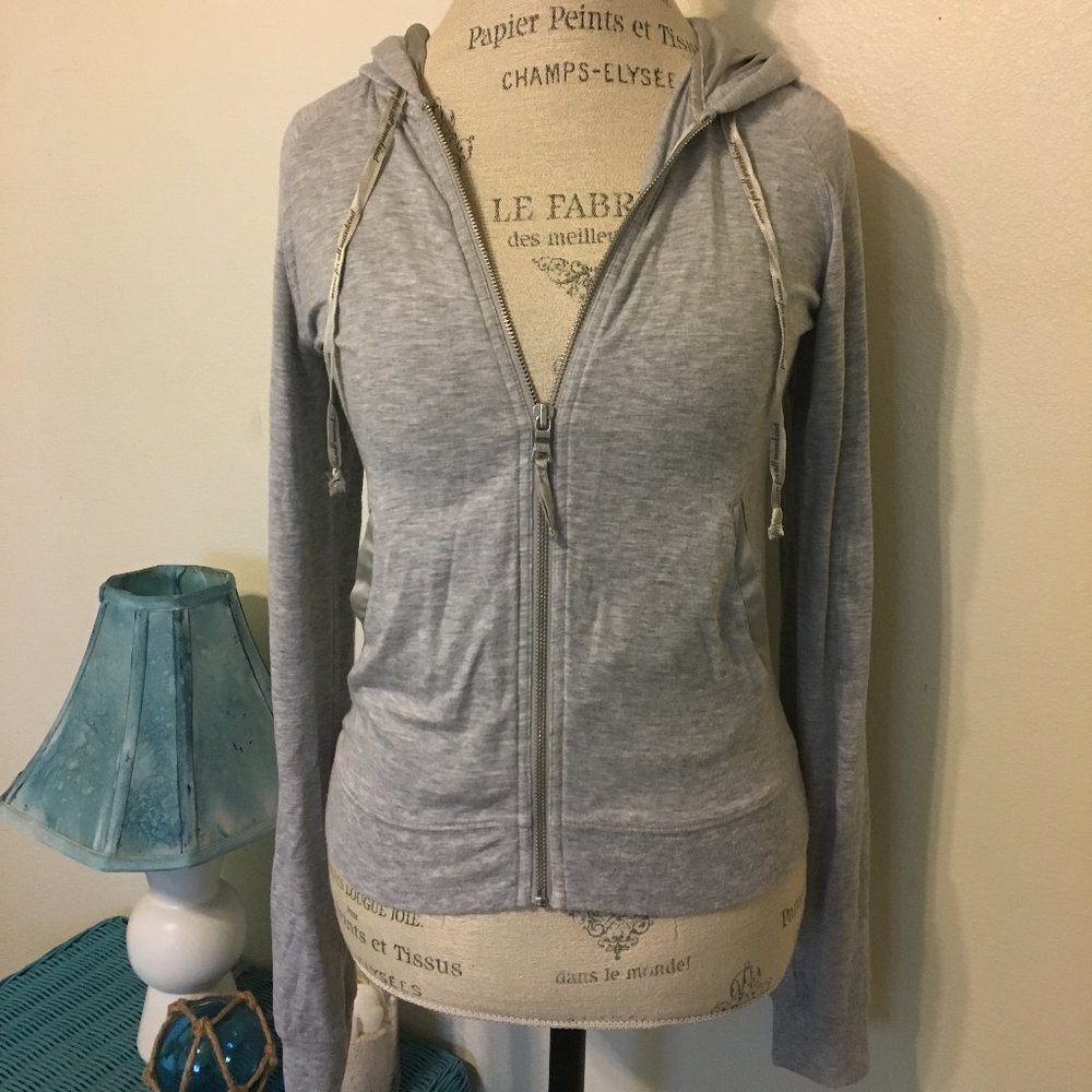 7 For All Mankind Gray Zip Front Hoodie